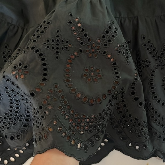 Rails Gia Eyelet Sleeve Dress, Black - M - Picture 8 of 9